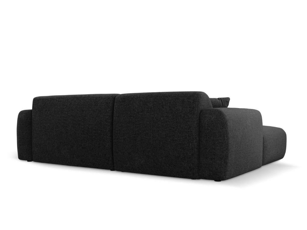 Cosmopolitan Design - Divano angolare destro "Nolio" 4 posti in ciniglia nero 