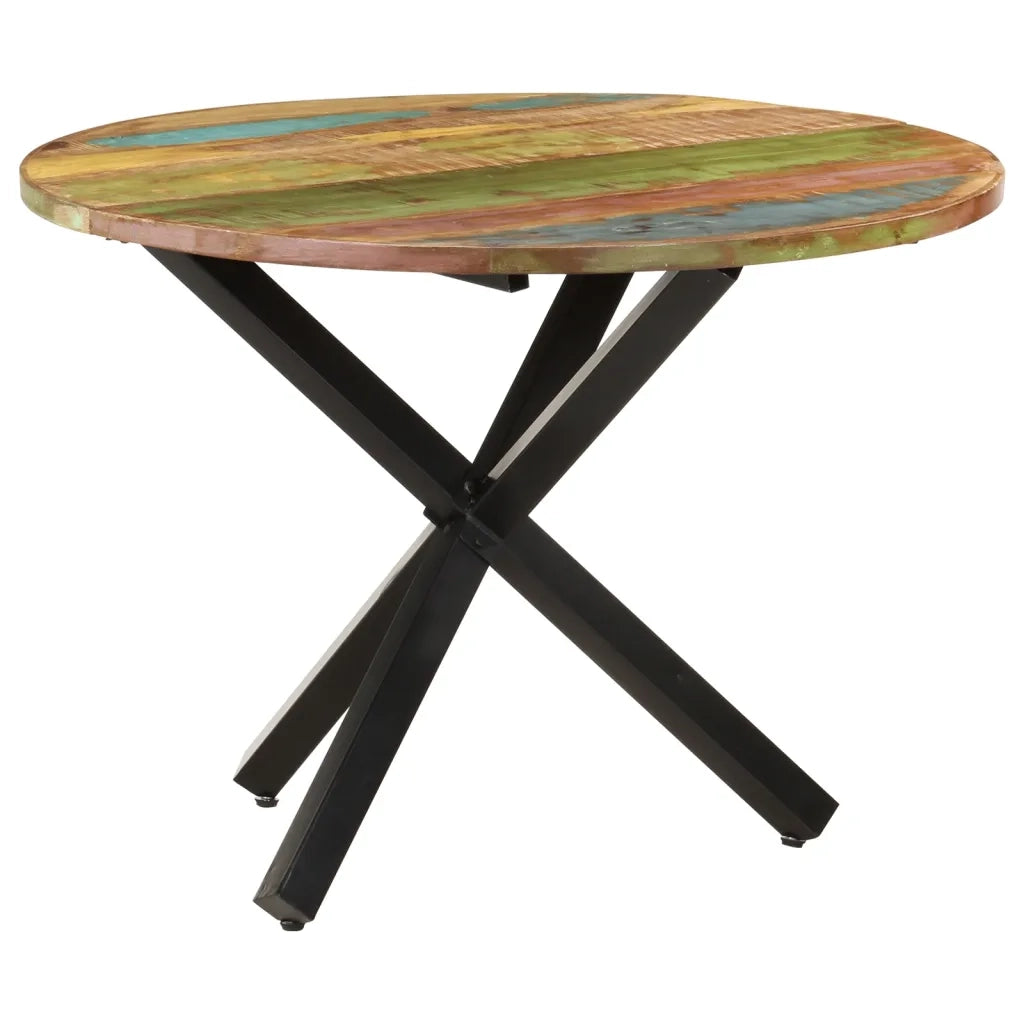 Tavolo da Pranzo Rotondo 100x100x75 cm Massello di Recupero 321682