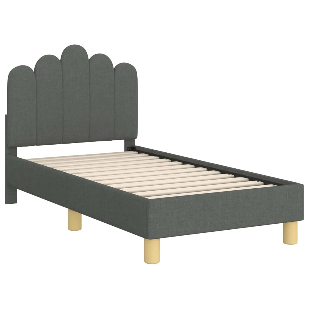 Struttura letto per bambini con testata-Giroletto per bambini Grigio Scuro Tessuto 514117