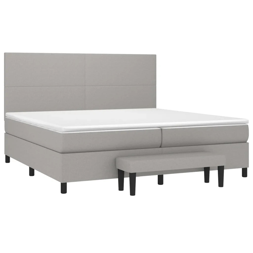 Giroletto a Molle con Materasso Grigio Chiaro 200x200cm Tessuto cod mxl 63375