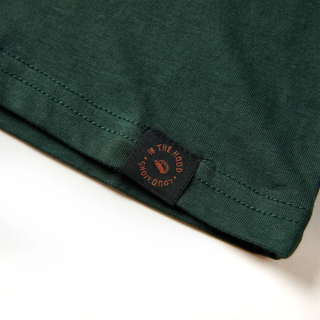 Maglietta da Bambino a Maniche Lunghe Verde Scuro 92 12839