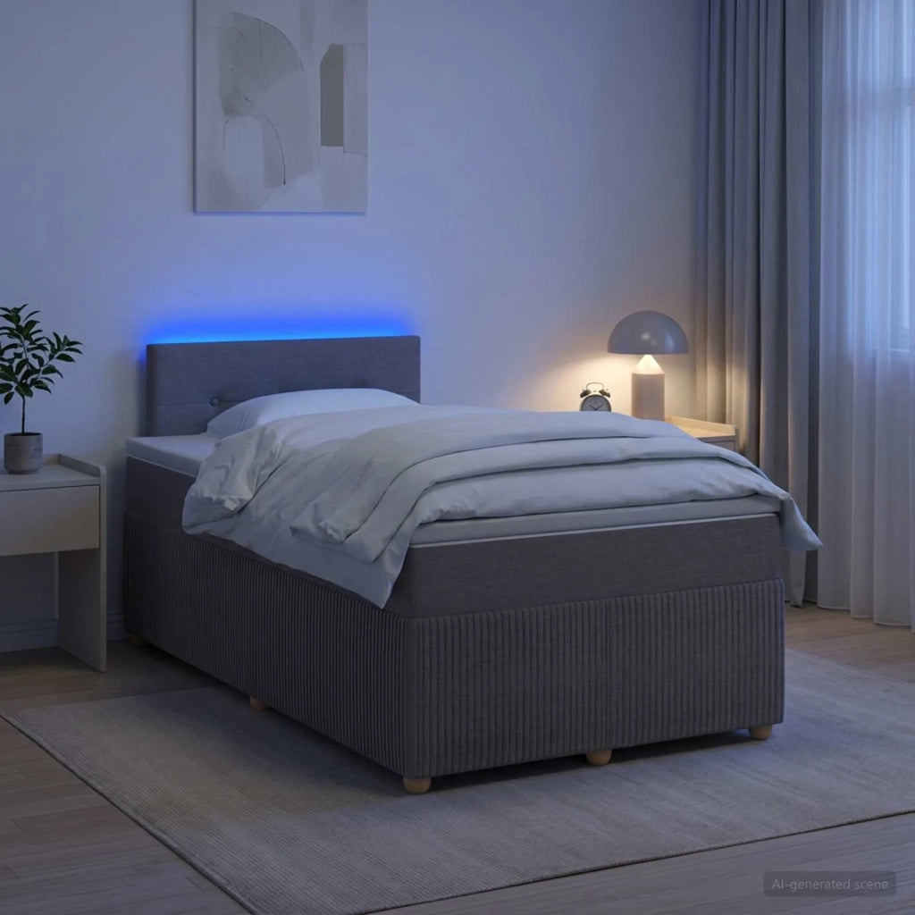 Letto box spring con materasso Tortora 120 x 200 cm Tessuto 3452908