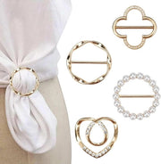 Clip per sciarpa per donne - 4 pezzi clip metallico rotondo circolare per maglia con chiusura a goccia.