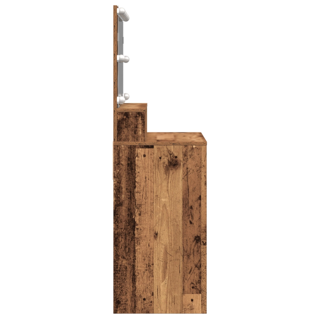 vidaXL Tavolo da Trucco con cassetto Legno vecchio 80 x 41 x 134.5 cm