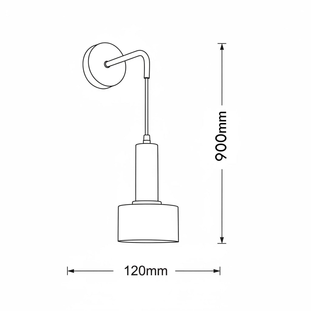Applique Pendente Design Moderno Bronzo e Nero Lampada da Parete a Sospensione E27 Regolabile per Comodino Interni Soggiorno Corridoio