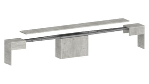 Set 2 Panche Allungabili 66/290x25x45 cm Pratika Singola A e B Cemento