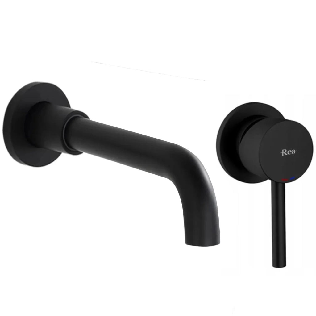 Rubinetto Da Incasso Rea Lungo Long Black Mat + Box