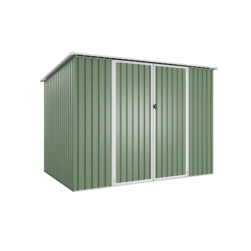 Casetta da giardino in acciaio zincato verde 2,77x1,93xh1,96m -91kg - 5,35 metri quadri