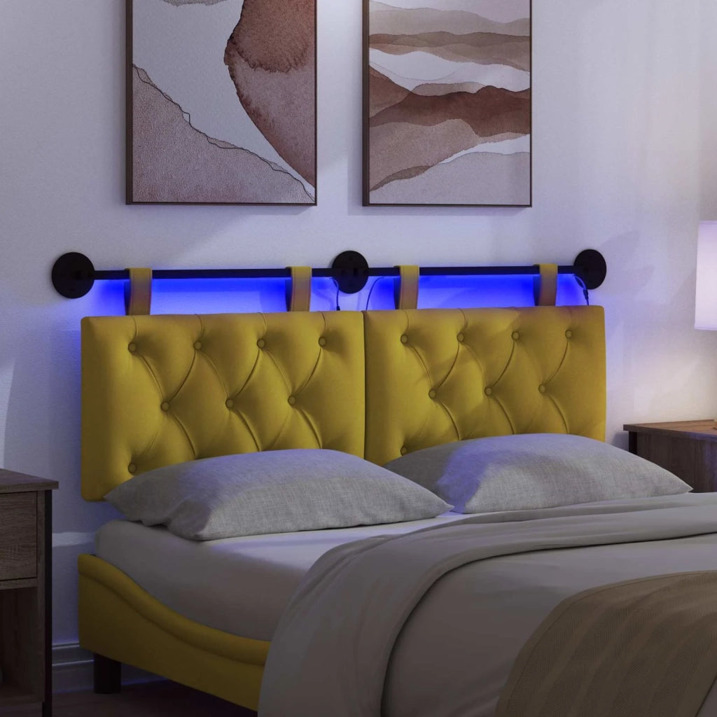 Testiera | Testata sospesa Con luce LED Giallo Velluto