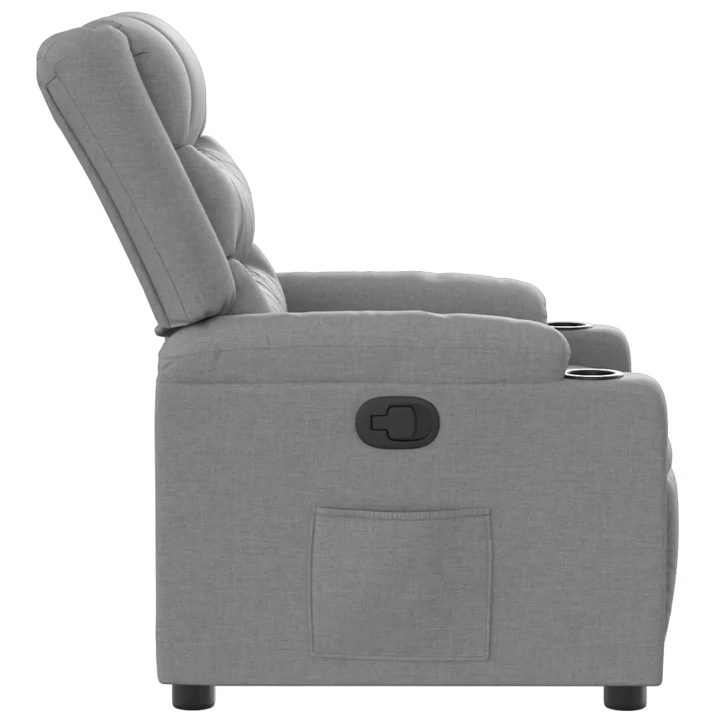 Divano Sedia-Poltrona Reclinabile in Tessuto Grigio Chiaro 730868