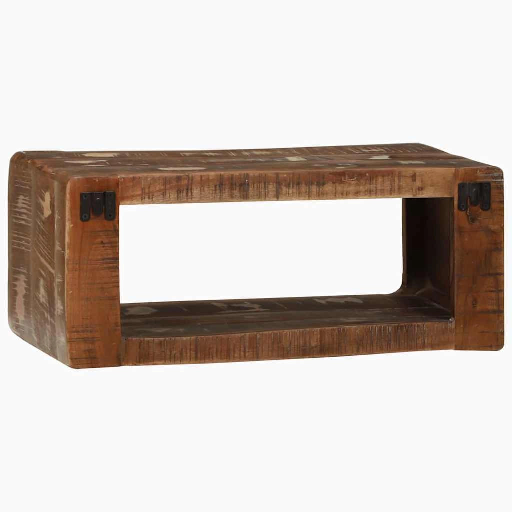Elegante mobile porta TV con pratico contenitore 60 x 30 x 25 cm realizzato in legno massello di recupero 02_0058071