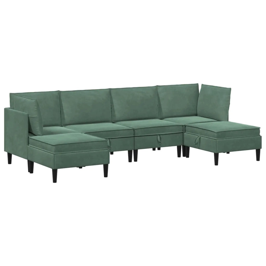 Set di mobili per il soggiorno 6 pcs Verde Mare Velluto