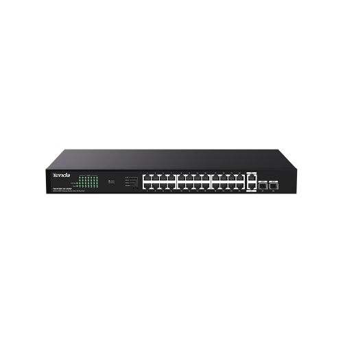 Switch tenda teg1128p-24-250w 26p ge+2sfp con 24p poe 250w power consumption 30w max. poe of single port