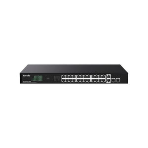 Switch tenda teg1128p-24-250w 26p ge+2sfp con 24p poe 250w power consumption 30w max. poe of single port