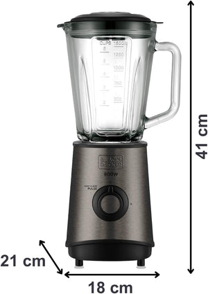 FRULLATORE C/CARAFFA VETRO 800W  1 PZ