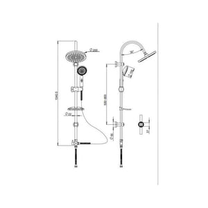 SALISCENDI DOCCIA 'ELBA' H. cm. 104,5  - PIRALLA
