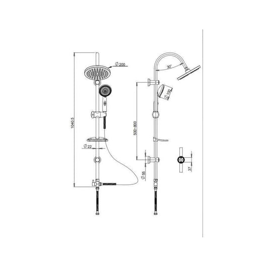 SALISCENDI DOCCIA 'ELBA' H. cm. 104,5  - PIRALLA
