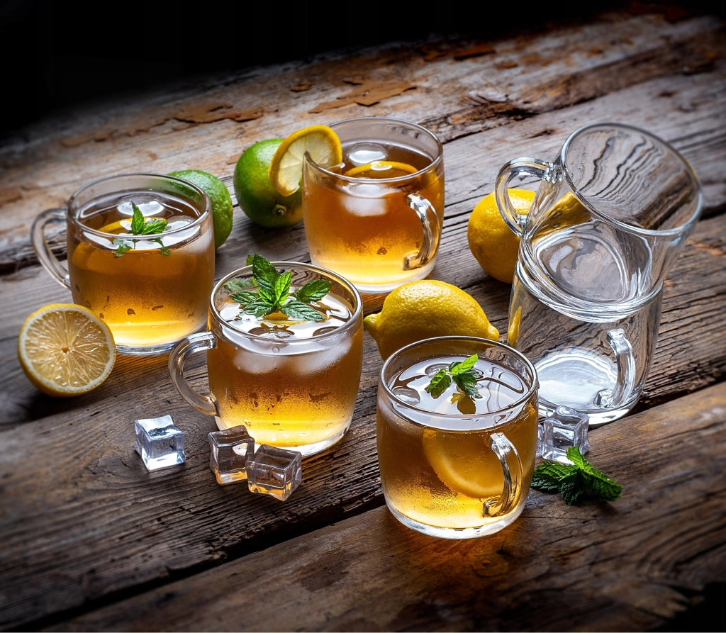 Bicchiere KADAX per caffè, tè, bevande, succhi di frutta, acqua con manico, 310 ml.