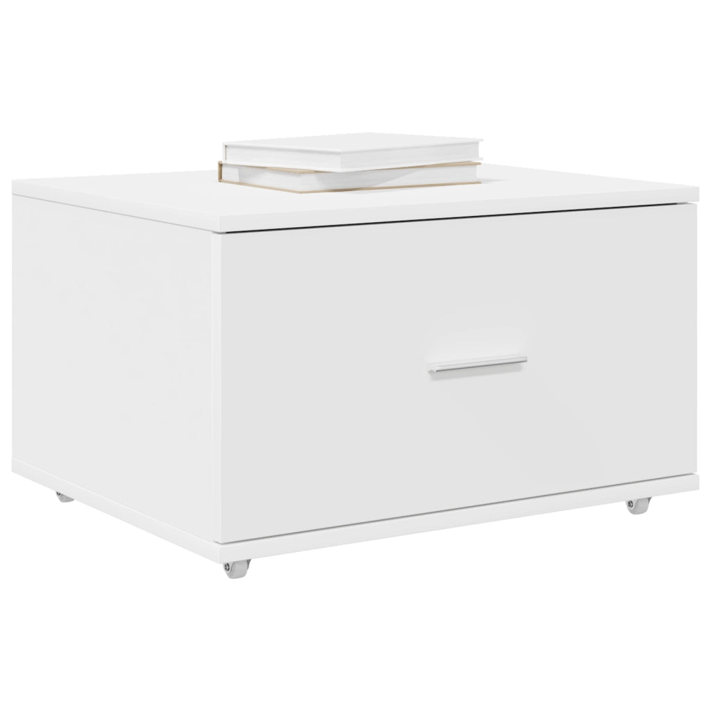 Armadio con cassetti su ruote Bianco 55x45x33.5 cm Legno ingegnerizzato