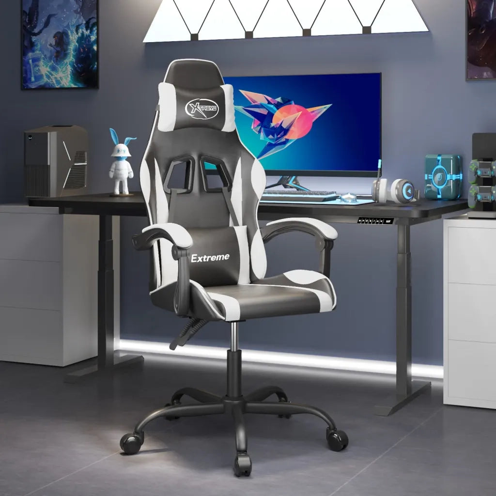 vidaXL Sedia da Gaming Nero e Bianco in Similpelle