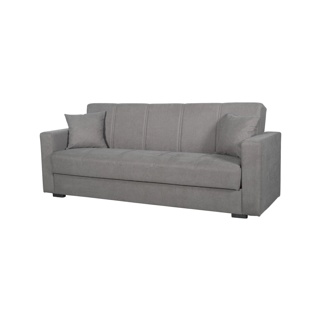 Giaveno, Divano Letto 3 Posti Contenitore, 214x80 cm Grigio