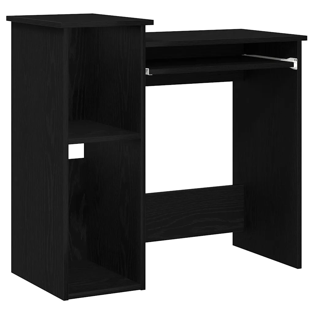 Scrivania con Mensole Nera 84x40x78 cm in Legno Multistrato 860446