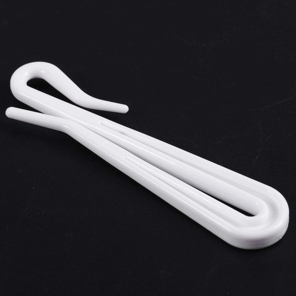 Trade Shop - Set Ganci Per Tende A Pieghe Regolabile In Plastica Bianche Lungo 75 Mm Casa Bagno 87354 -