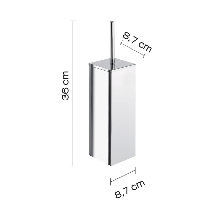 Scopino WC d'appoggio con ciuffo in setole in acciaio inox e Cromall 6933 Gedy serie COLORADO Cromato