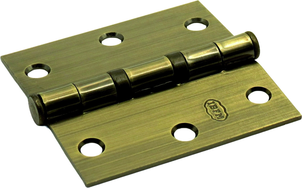 IBFM CERNIERA CON CUSCINETTI A SFERA E POMOLO PIANO in acciaio bronzato mm.  76x63 (3x2,5'')