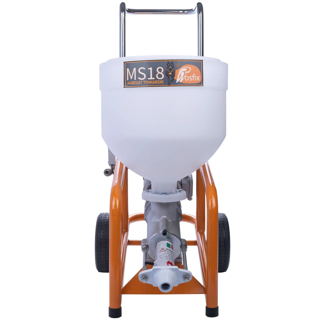 Agitatore per Intonaco MaxStream18 – Motore 1800W, Flusso 12L/Min | Serbatoio 28L, Ruote Senza Camera d'Aria
