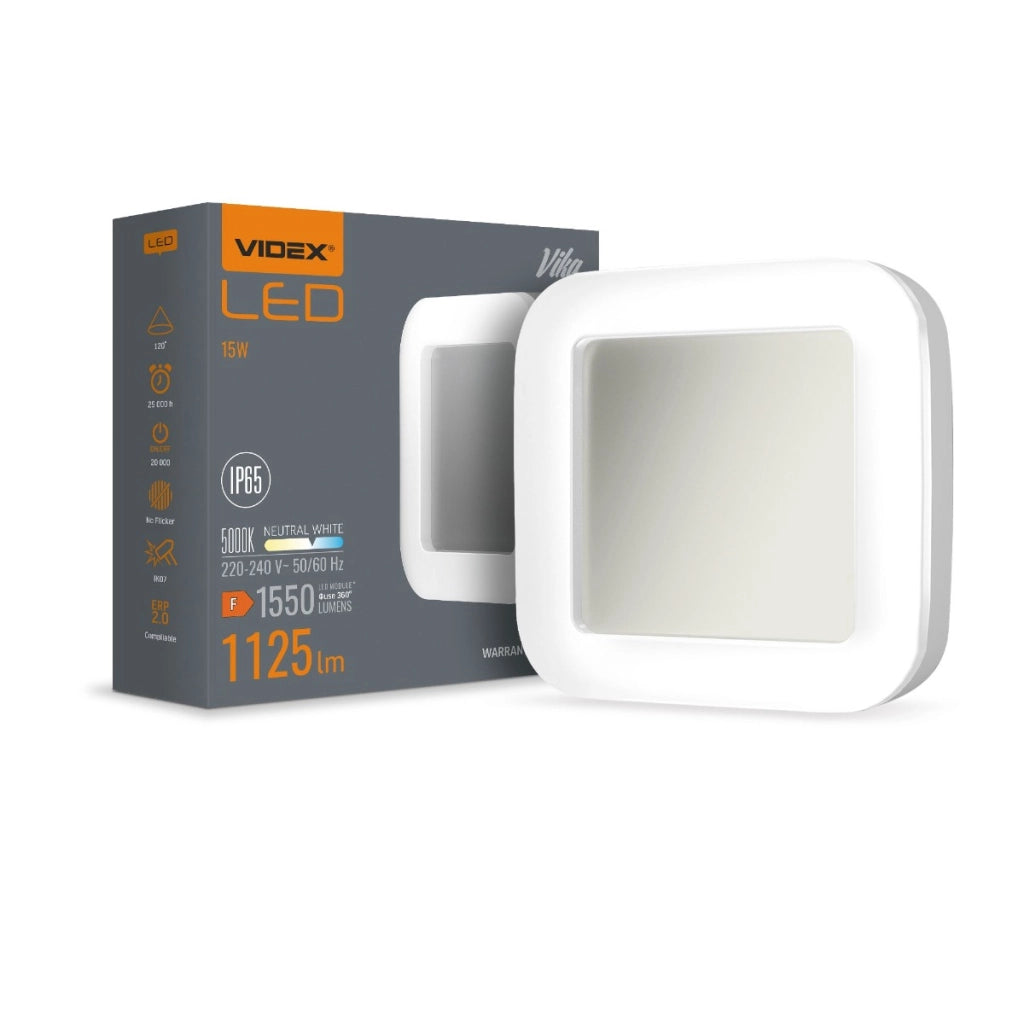 Applique esterna quadrata bianca LED 15W IP65 Videx