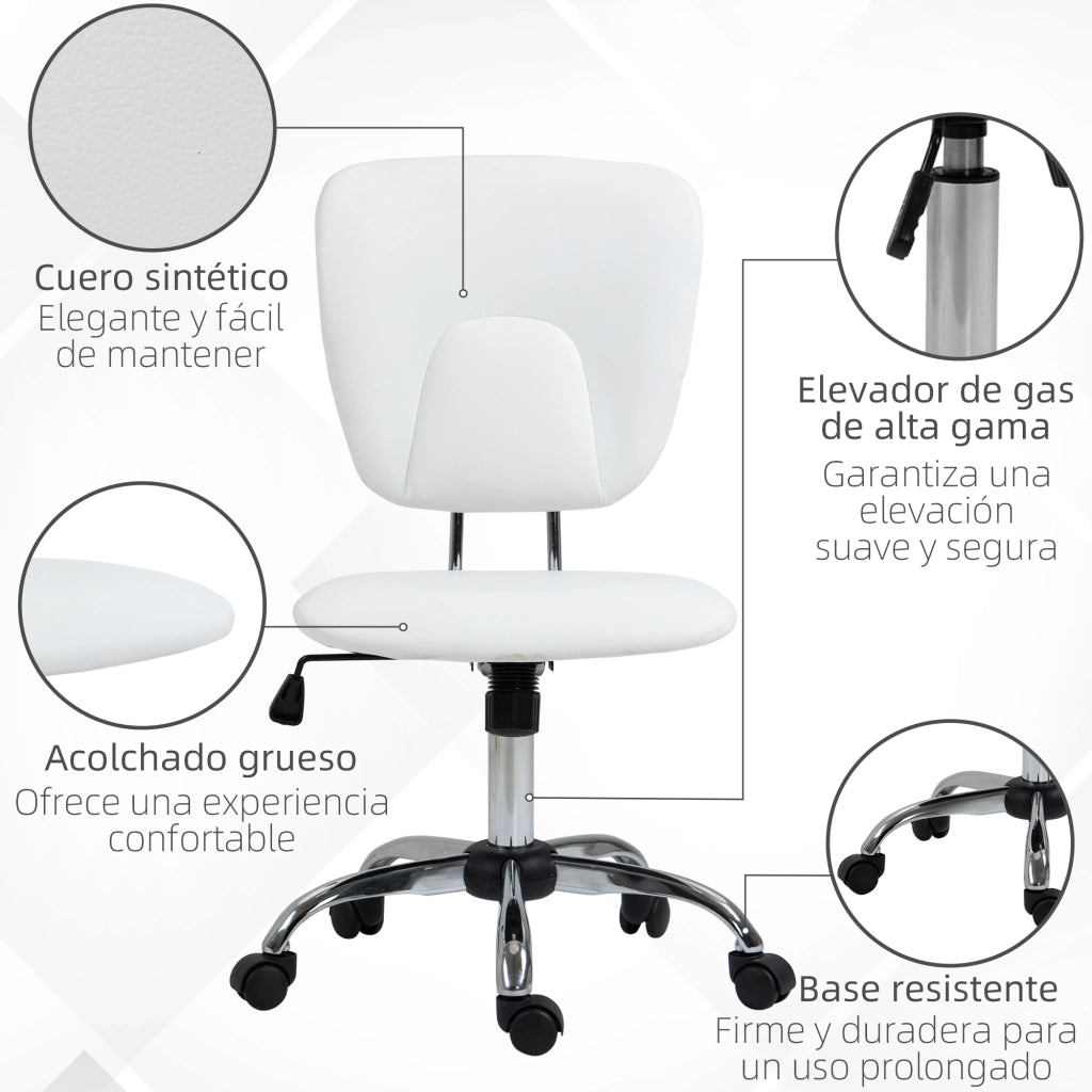 Sedia da ufficio girevole con altezza regolabile e funzione basculante ¨C Minimal ¨C bianco 50x54x87,5-96,5 cm