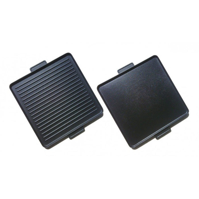 Piastra In Ghisa Rivestita Antiaderente Teflonata Liscia E Rigata 40x40