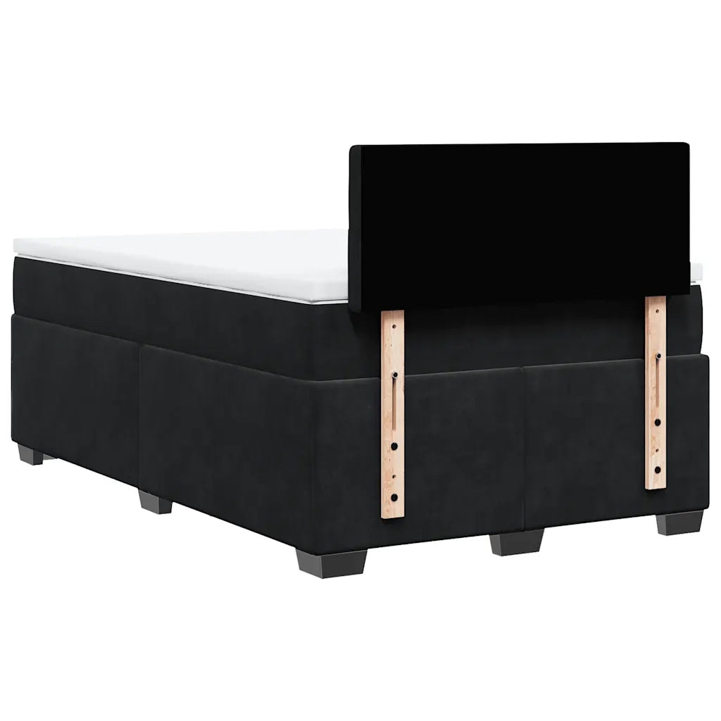 Giroletto a Molle con Materasso Nero 120x200 cm in Velluto
