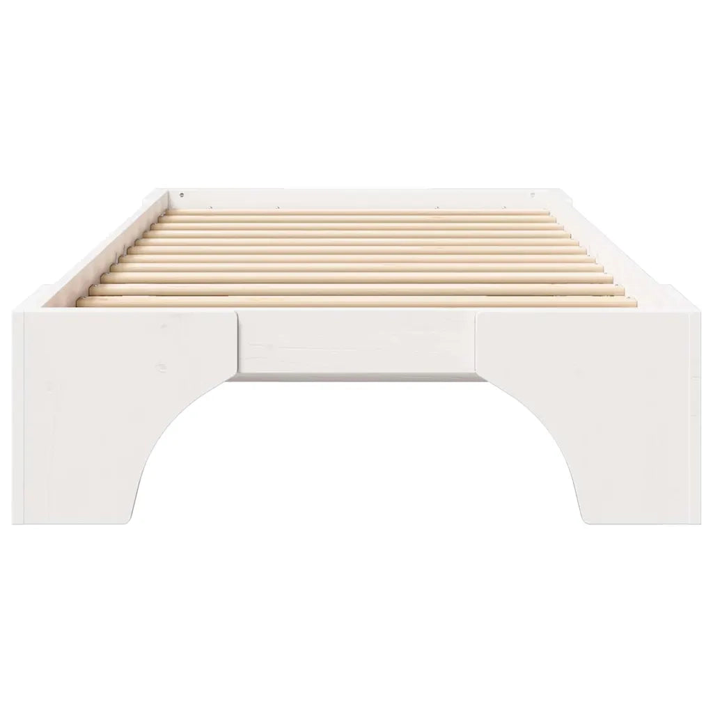 Struttura del letto Bianco 100 x 200 cm Pino massello 872960