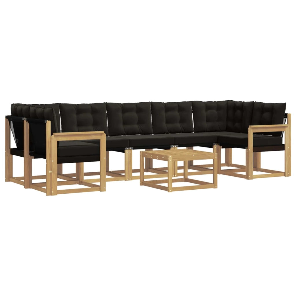 Set di divani da esterno 8 pz Bianco e Nero 3389302