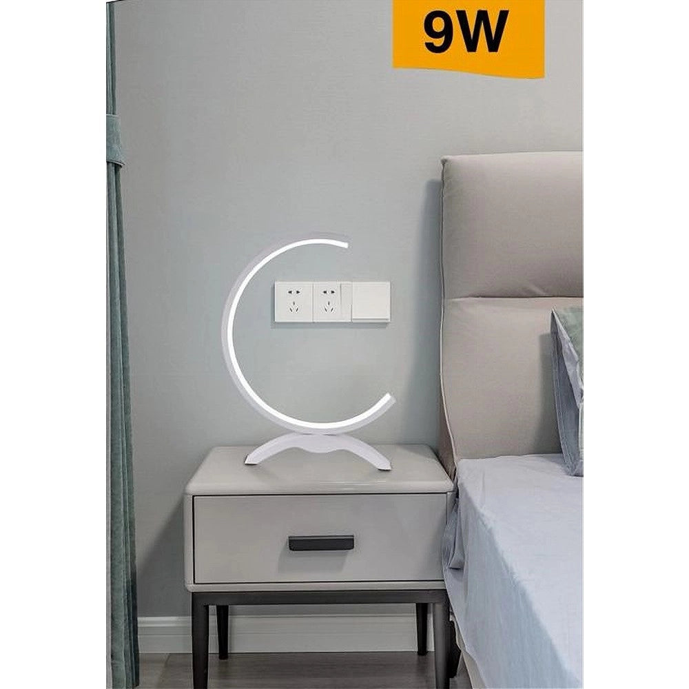 Trade Shop - Lume Led 9w Lampada Tavolo Abat-jour Stilizzata Bianco Luce 3000k 6500k 4000k D30 -