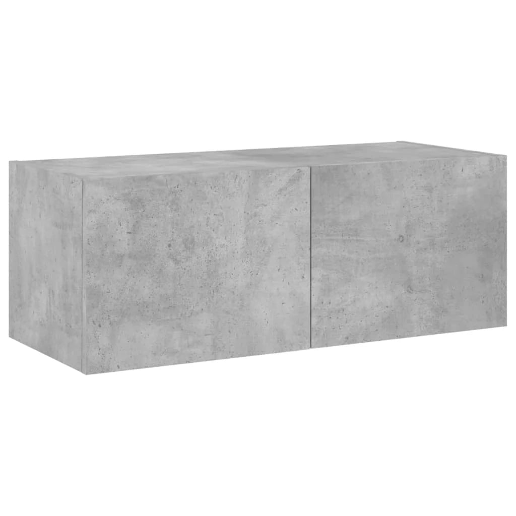 Mobile TV multimediale scaffale TV credenza mobile TV sala da pranzo soggiorno camera da letto montaggio a parete con luci LED 80 x 35 x 31 cm grigio 02_0027925