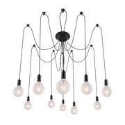 Lampadario a ragno Caspar 10xE27 nero opaco Rabalux