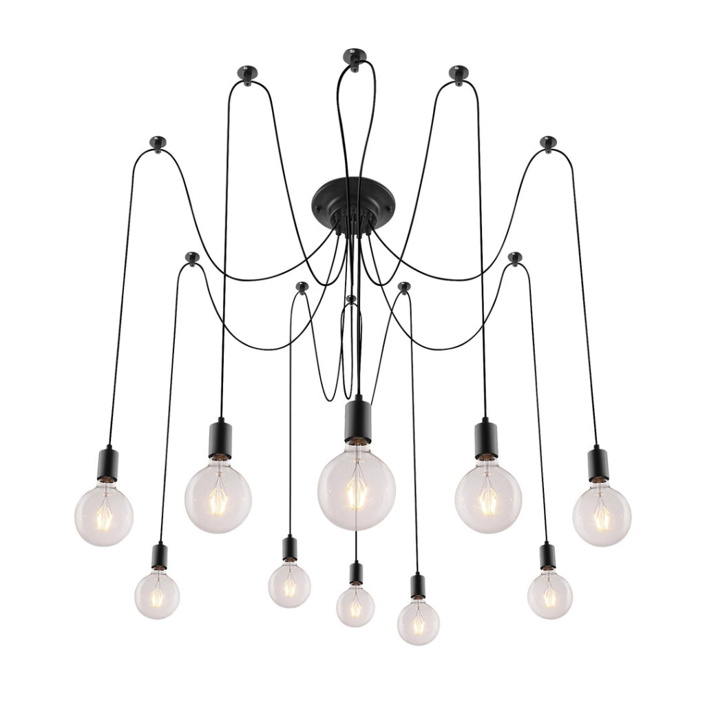 Lampadario a ragno Caspar 10xE27 nero opaco Rabalux