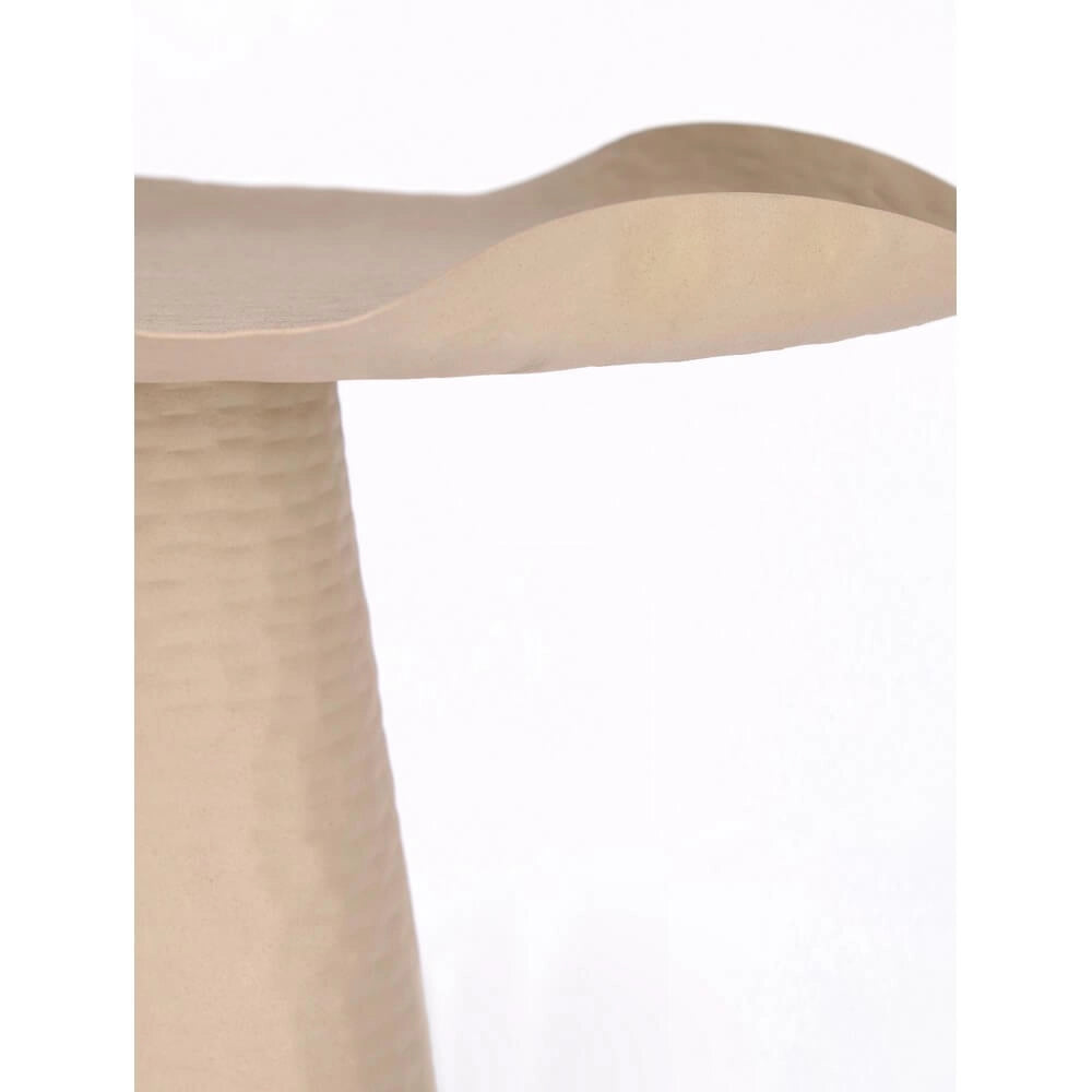 Tavolino in Alluminio con Piano Organico e Base Conica - HONY