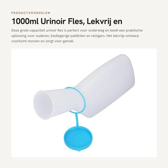 Urinoir Portatile da 1000ml, Lekvrij e Facile da Trasportare per Viaggi