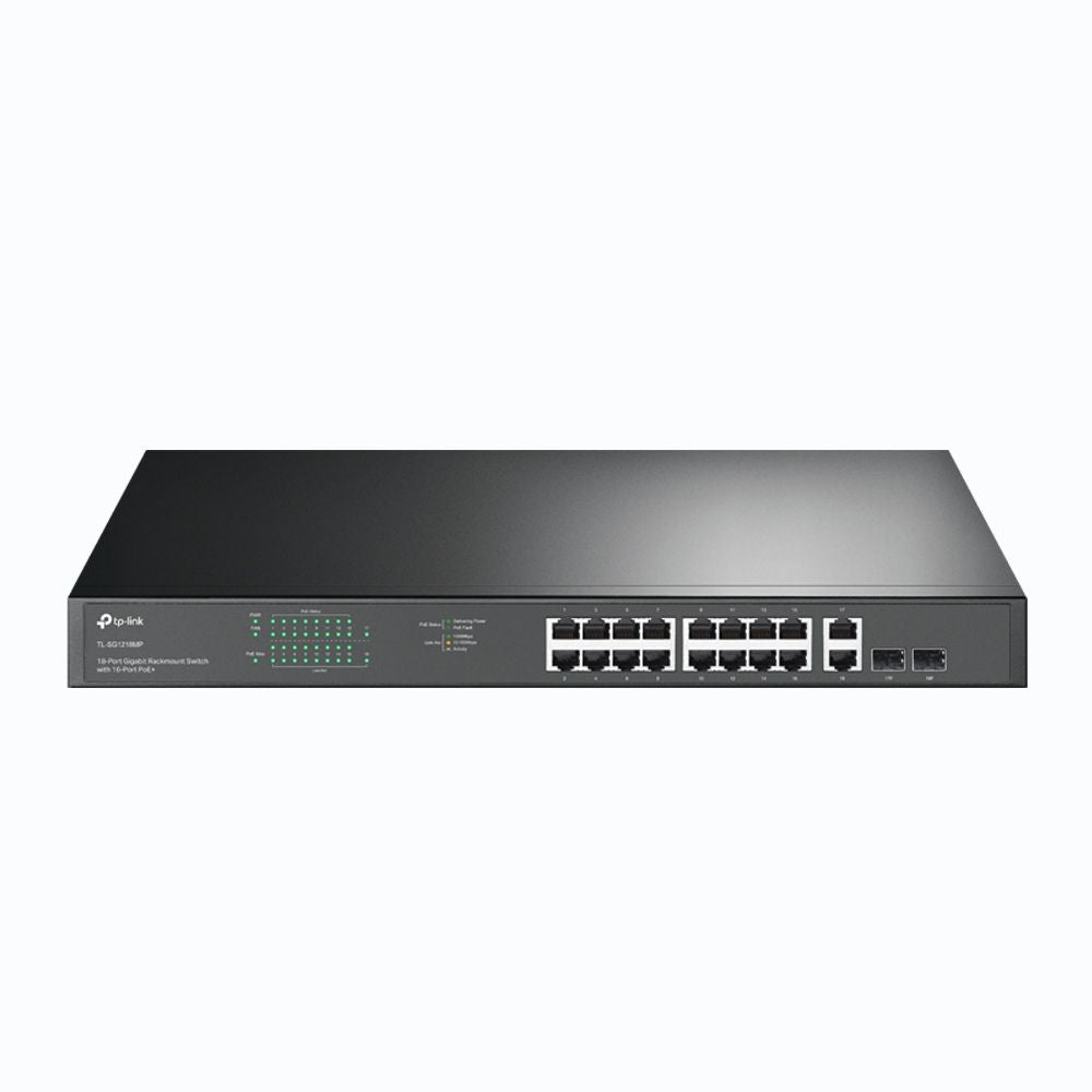 Tp-link tl-sg1218mp switch di rete non gestito gigabit ethernet (10/100/1000) supporto power over ethernet (poe) 1u nero