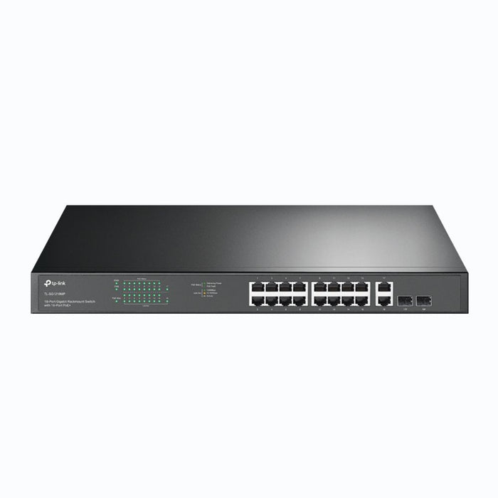 Tp-link tl-sg1218mp switch di rete non gestito gigabit ethernet (10/100/1000) supporto power over ethernet (poe) 1u nero