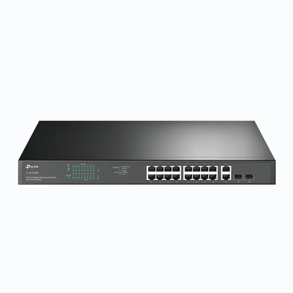 Tp-link tl-sg1218mp switch di rete non gestito gigabit ethernet (10/100/1000) supporto power over ethernet (poe) 1u nero