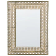 Specchio da Muro Rettangolare Cornice Dorata 69 x 90 cm Decorazione Medio Orientale