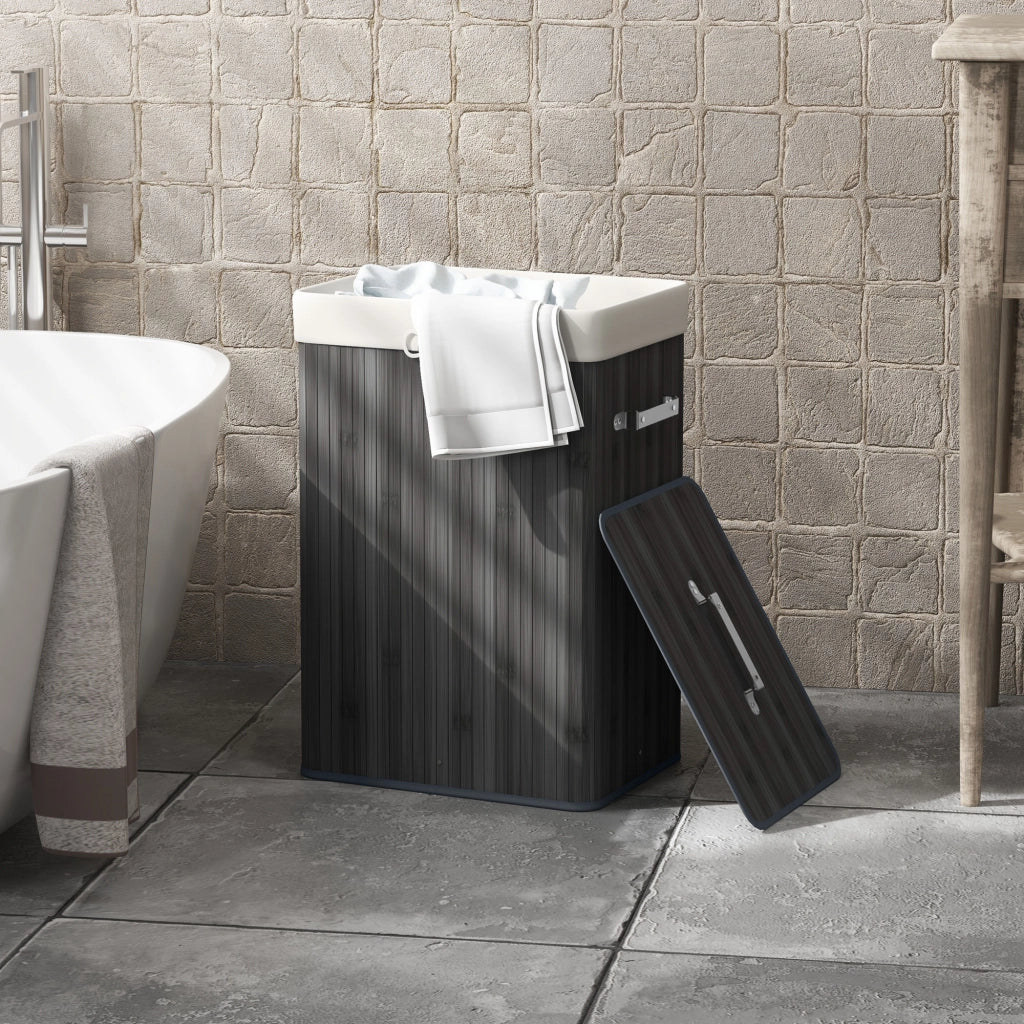 Cesto per Biancheria ¨C zephmum ¨C 40x30x60 cm Grigio Scuro