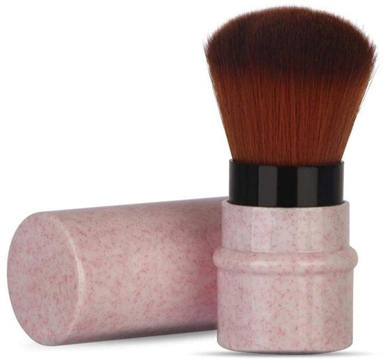 Borsa di trucco portatile - Pennello kabuki - Trucco a portata di mano - Poeder/Blush/Bronzer - Design lussuoso - Setole di nylon soffice