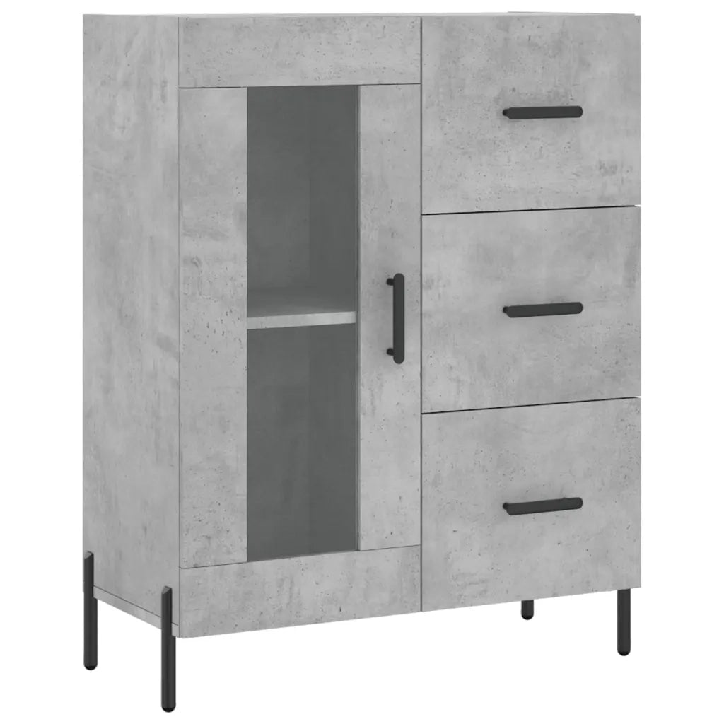 Credenza-Buffet-Armadio da cucina Grigio Cemento 69,5x34x180 cm in Legno Multistrato 643867