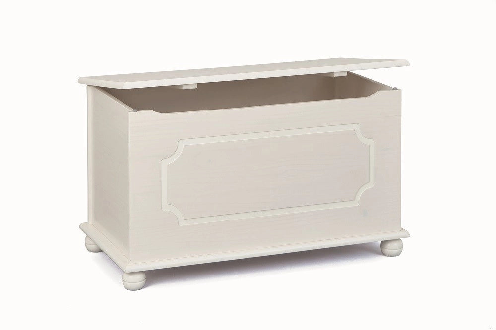 CASSAPANCA CONTENITORE EMEL 89x47x53H CM PINO MASSELLO LACCATO BIANCO